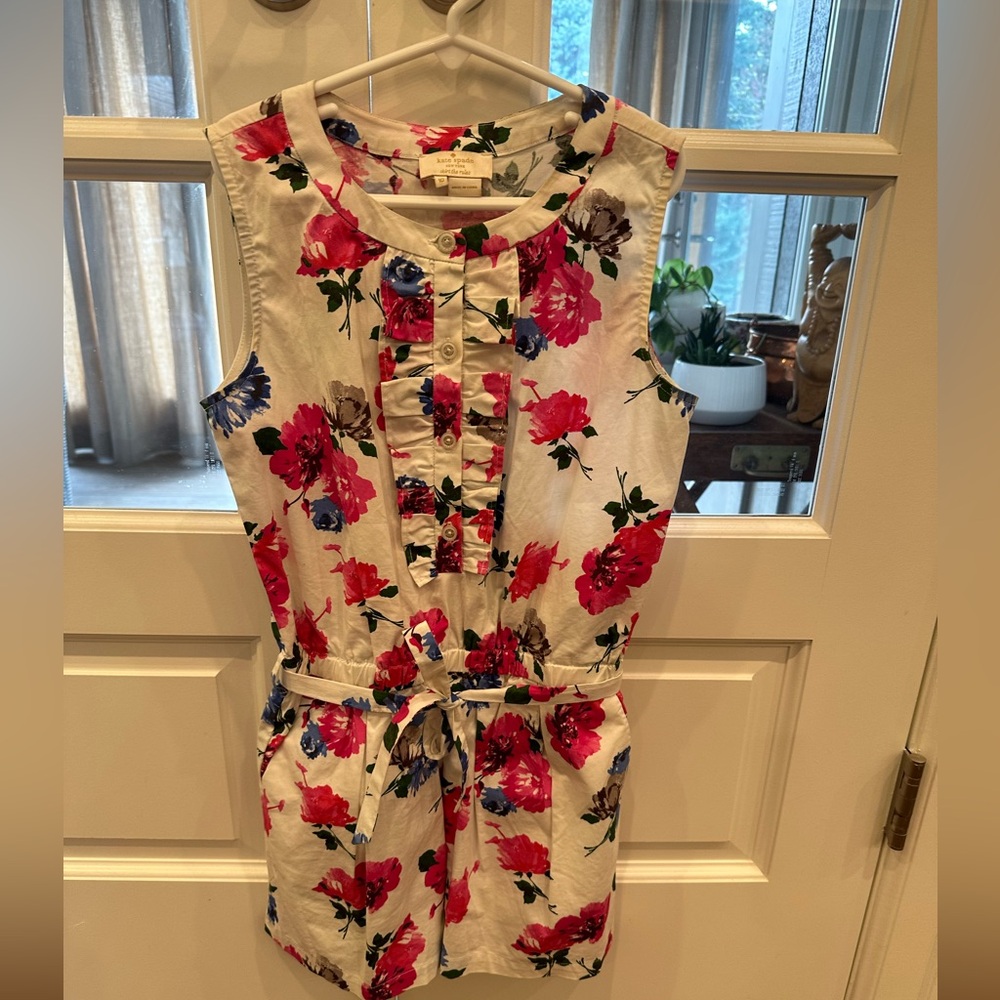 Kate Spade floral shorts jumpsuit, girls size 10
